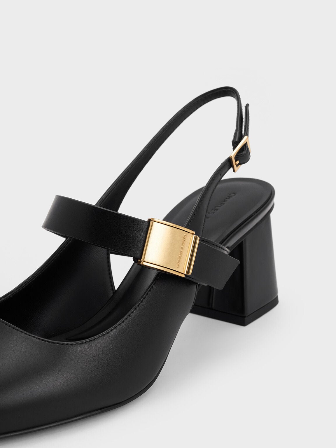 CHARLES & KEITH Latest | Yvette Mary Jane Slingback Pumps - Black
