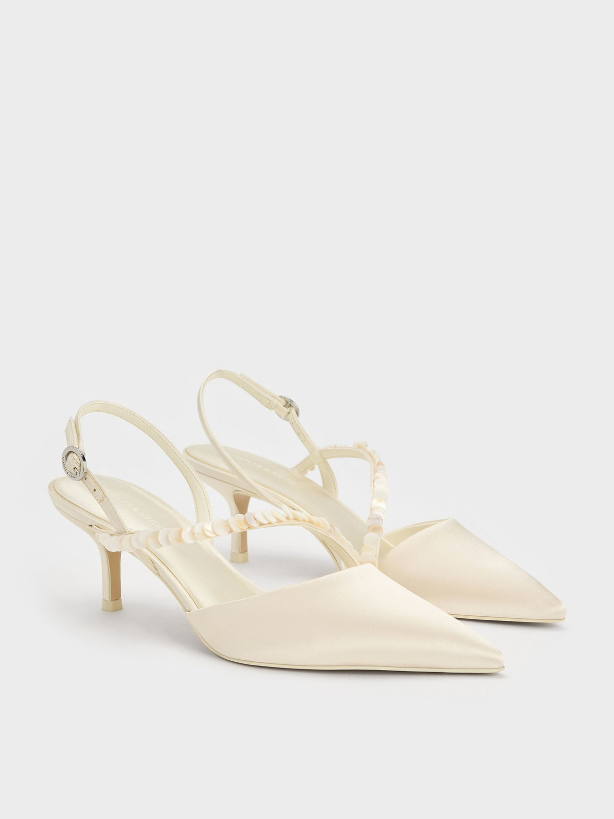 CHARLES & KEITH Special Offer | Briella Sequinned Slingback Pumps - Cream