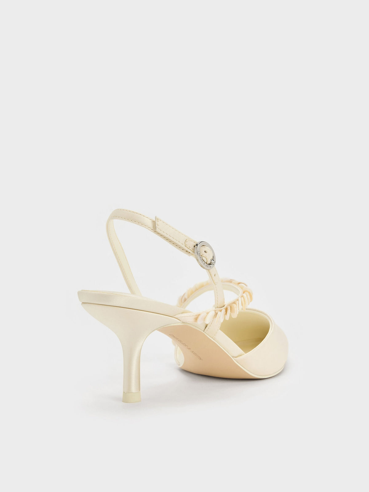 CHARLES & KEITH Special Offer | Briella Sequinned Slingback Pumps - Cream