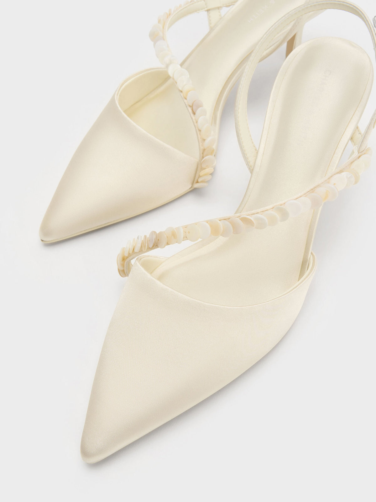 CHARLES & KEITH Special Offer | Briella Sequinned Slingback Pumps - Cream