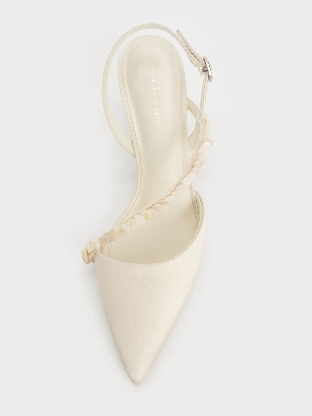 CHARLES & KEITH Special Offer | Briella Sequinned Slingback Pumps - Cream