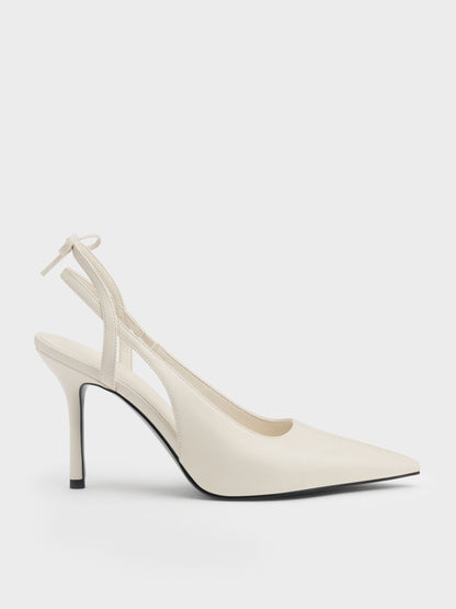 CHARLES & KEITH Recommended | Back-Bow Slingback Pumps - Chalk