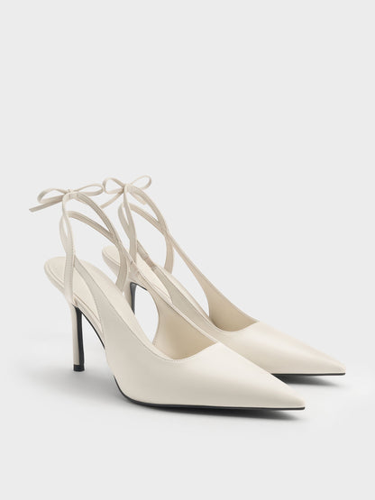 CHARLES & KEITH Recommended | Back-Bow Slingback Pumps - Chalk