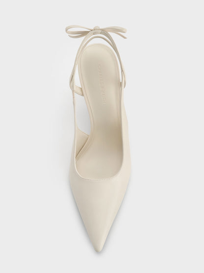 CHARLES & KEITH Recommended | Back-Bow Slingback Pumps - Chalk