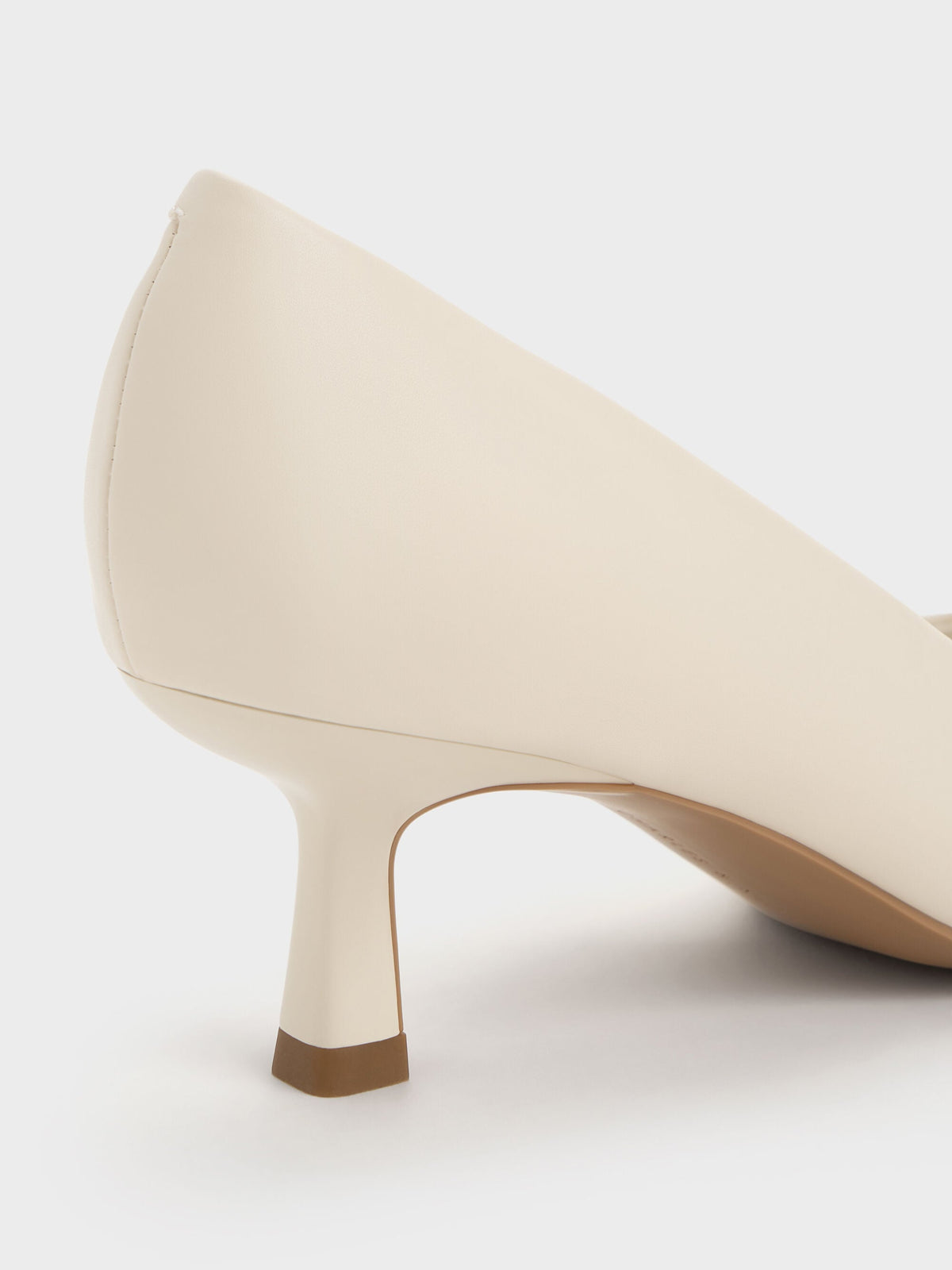 CHARLES & KEITH Featured | Emmy Pointed Kitten Heel Pumps - Chalk