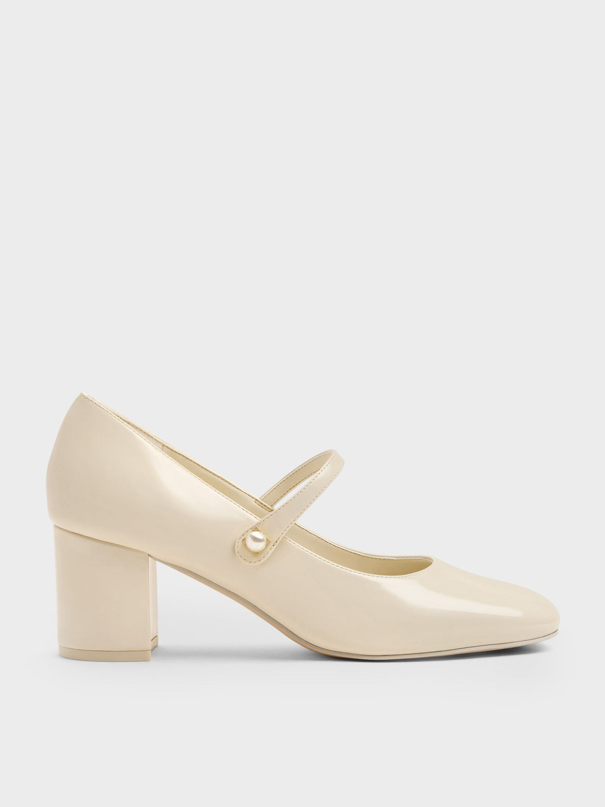CHARLES & KEITH Smart Buy | Marie Pearl Mary Jane Pumps - Cream