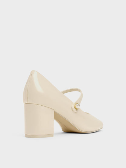 CHARLES & KEITH Smart Buy | Marie Pearl Mary Jane Pumps - Cream