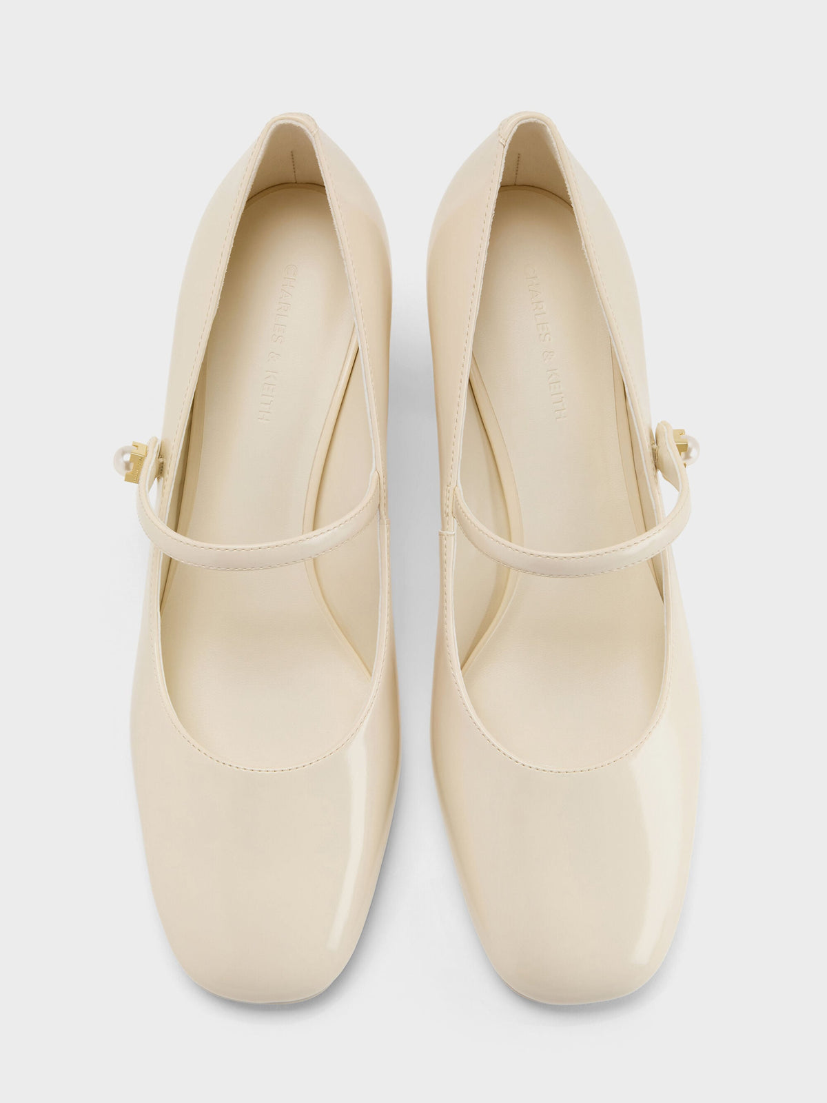 CHARLES & KEITH Smart Buy | Marie Pearl Mary Jane Pumps - Cream