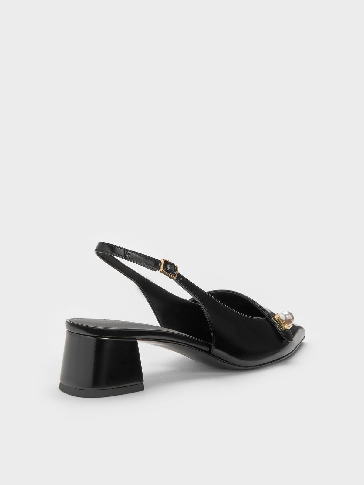 CHARLES & KEITH Signature | Marie Pearl Slingback Pumps - Black Box