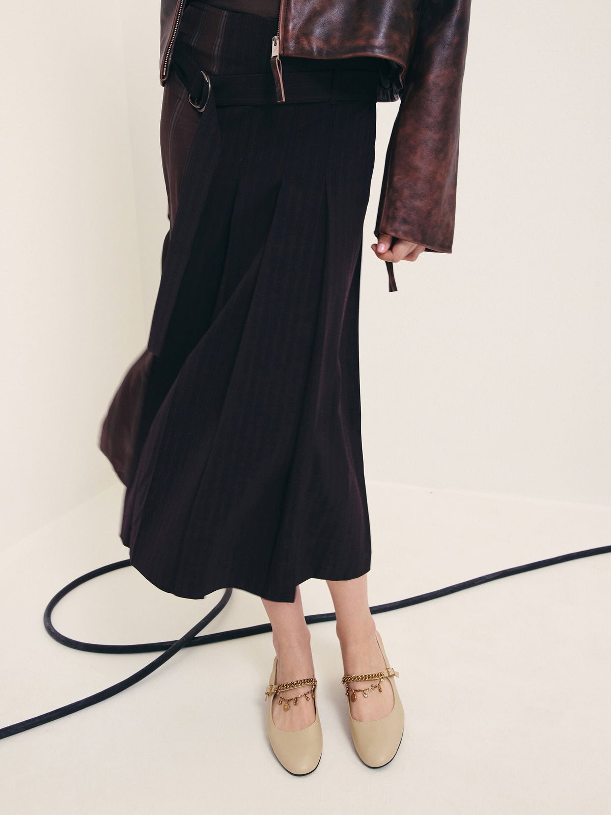 CHARLES & KEITH Sale | Double-Chain Charm Mary Jane Slingback Pumps - Chalk