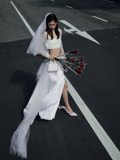 CHARLES & KEITH Featured | Tayari Embroidered-Mesh Slingback Pumps - White