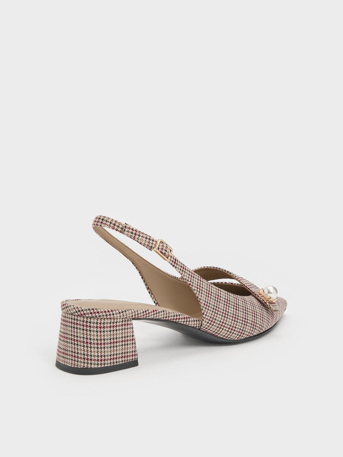 CHARLES & KEITH Special Offer | Marie Checkered Pearl Slingback Pumps - Multi