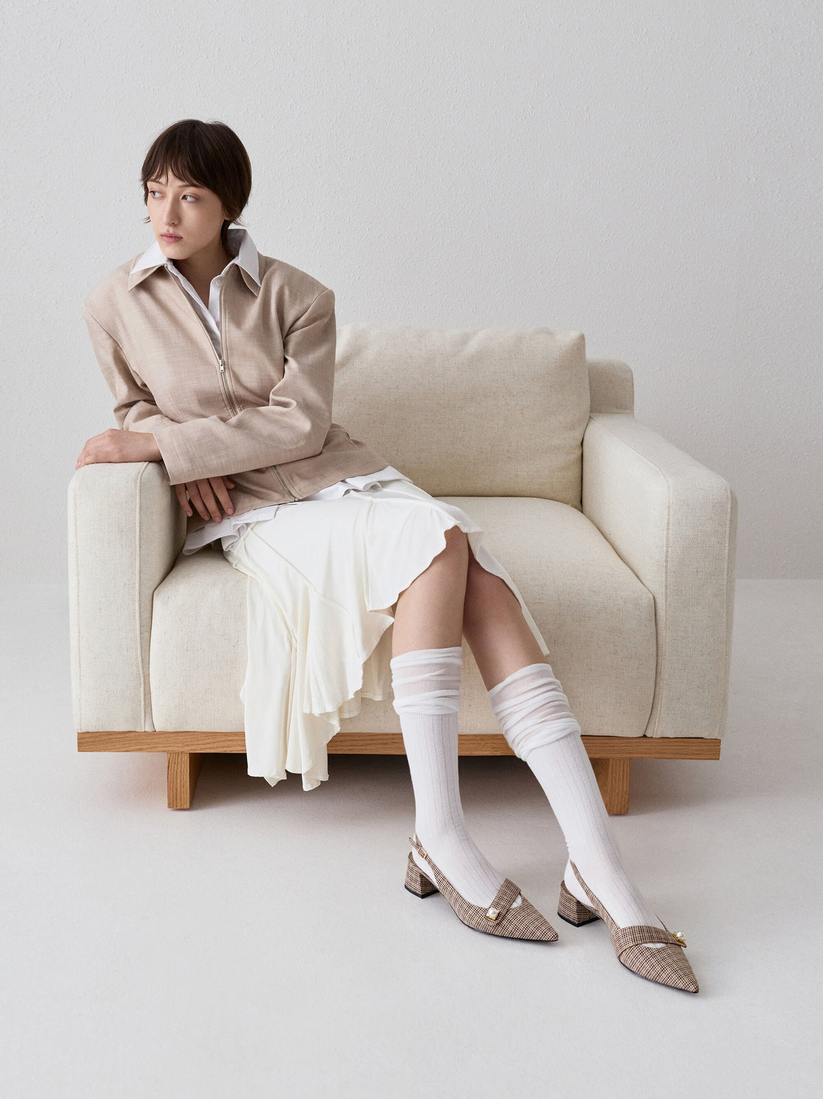 CHARLES & KEITH Special Offer | Marie Checkered Pearl Slingback Pumps - Multi