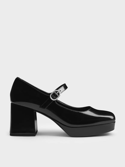 CHARLES & KEITH Smart Buy | Platform Mary Jane Pumps - Black Box
