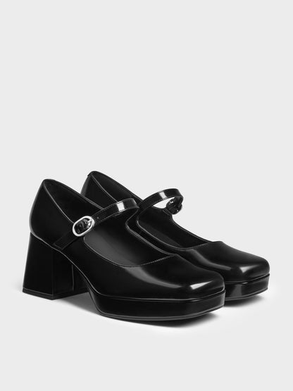 CHARLES & KEITH Smart Buy | Platform Mary Jane Pumps - Black Box