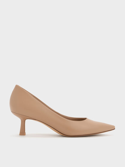 CHARLES & KEITH Deals | Emmy Pointed Kitten Heel Pumps - Nude
