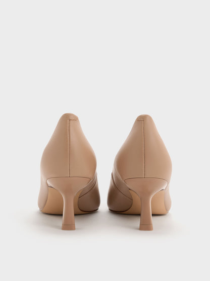 CHARLES & KEITH Deals | Emmy Pointed Kitten Heel Pumps - Nude