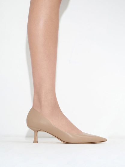 CHARLES & KEITH Deals | Emmy Pointed Kitten Heel Pumps - Nude