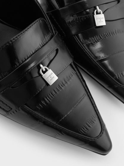 CHARLES & KEITH Deals | Griselda Eel-Effect Slingback Pumps - Animal Print Black