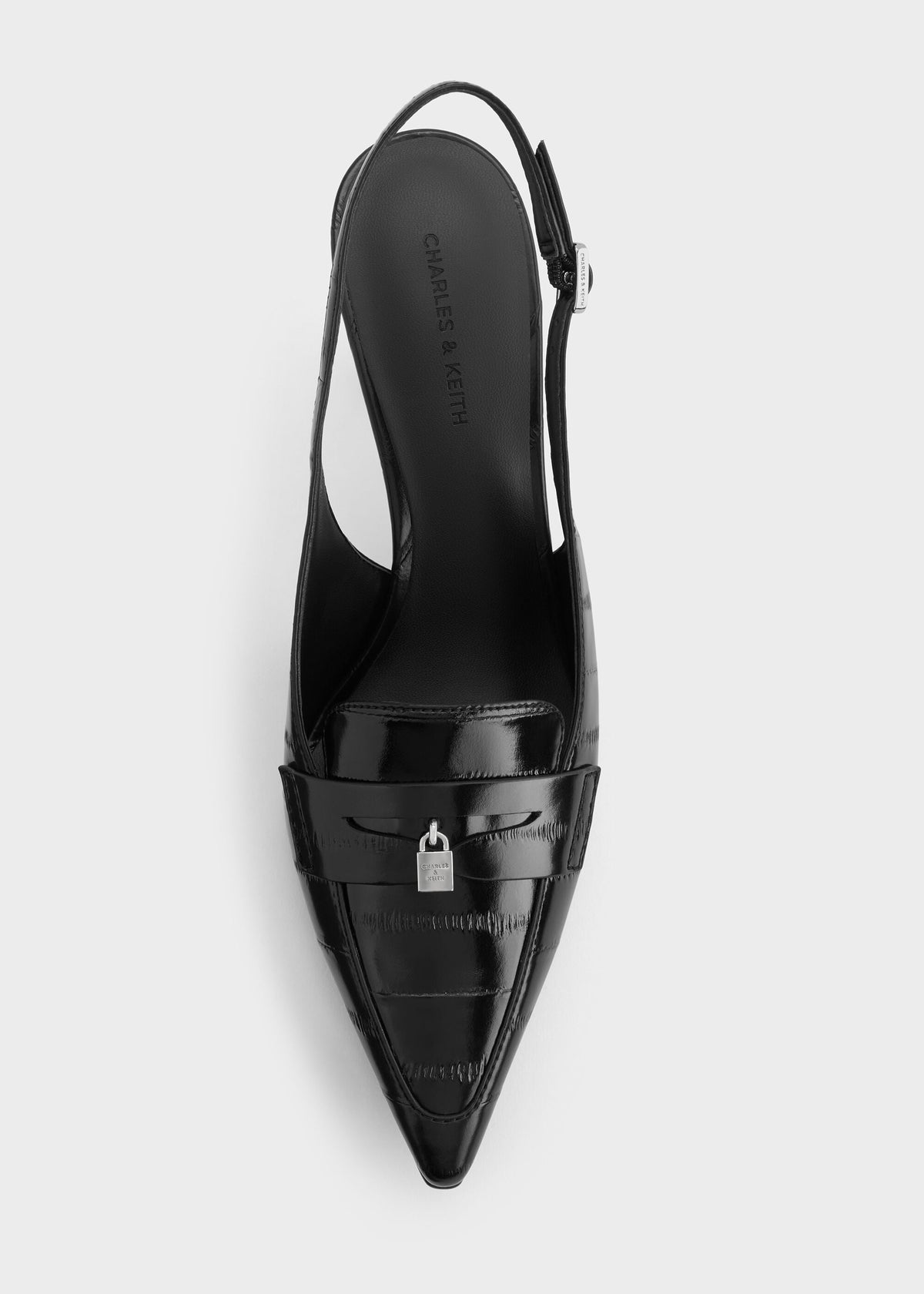 CHARLES & KEITH Deals | Griselda Eel-Effect Slingback Pumps - Animal Print Black