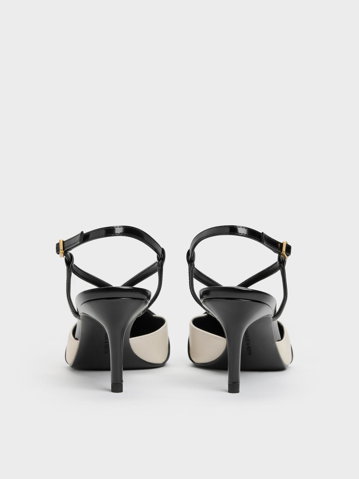 CHARLES & KEITH Smart Buy | Two-Tone Pointed Slingback Pumps - Black Box