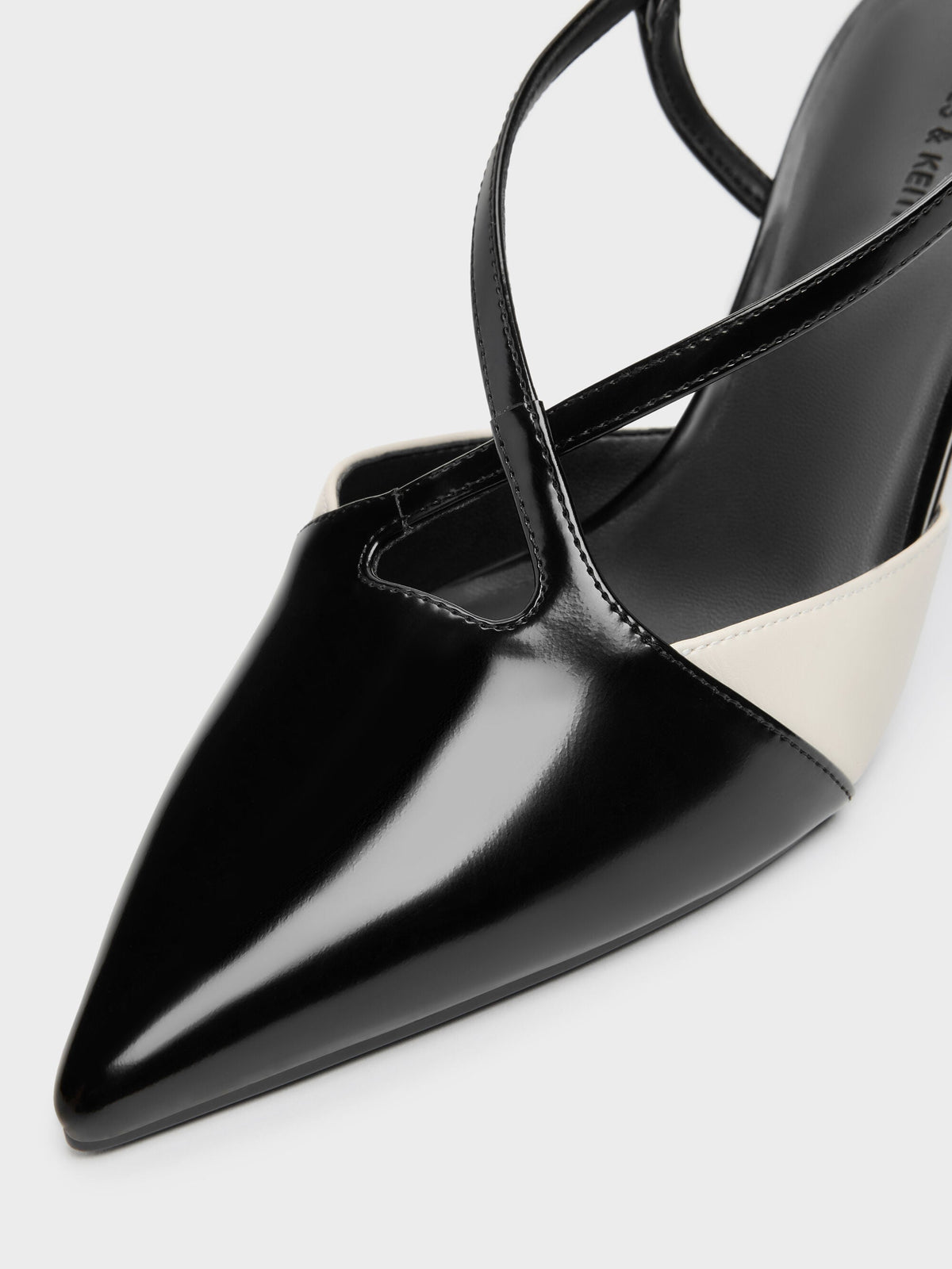 CHARLES & KEITH Smart Buy | Two-Tone Pointed Slingback Pumps - Black Box