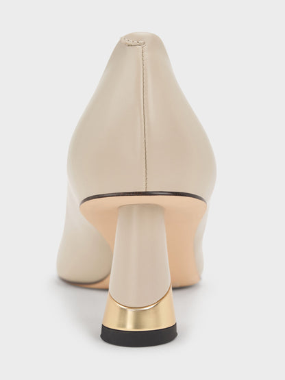 CHARLES & KEITH Sale | Cammie Metallic-Heel Pumps - Chalk