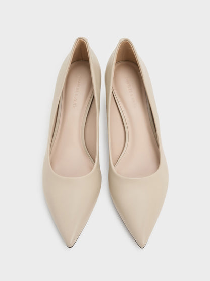 CHARLES & KEITH Sale | Cammie Metallic-Heel Pumps - Chalk