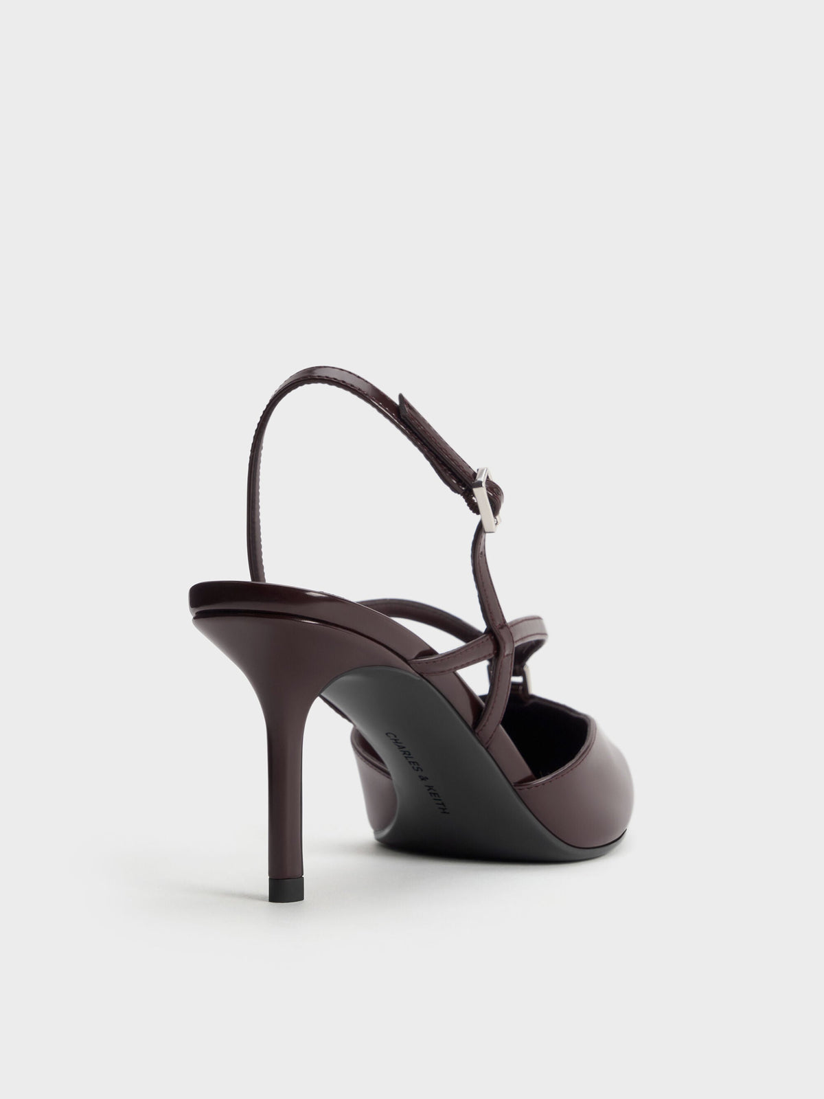 CHARLES & KEITH Exclusive | V-Strap Slingback Pumps - Burgundy