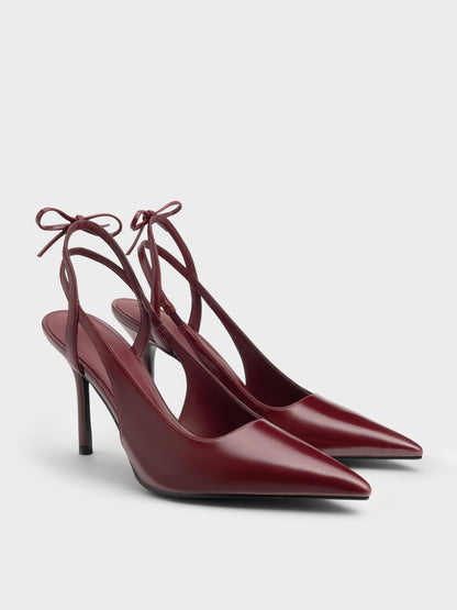 CHARLES & KEITH Special Offer | Back-Bow Slingback Pumps - Burgundy