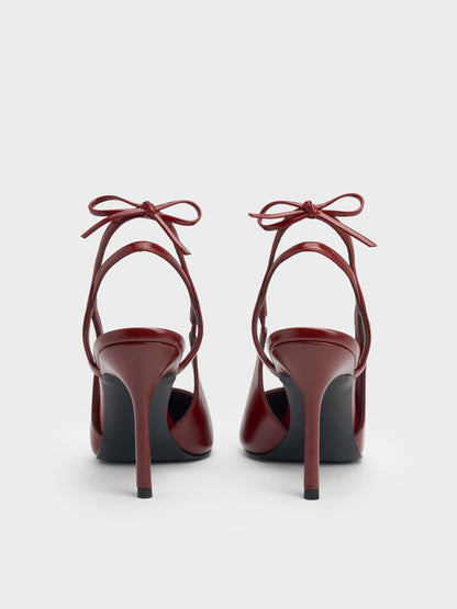 CHARLES & KEITH Special Offer | Back-Bow Slingback Pumps - Burgundy
