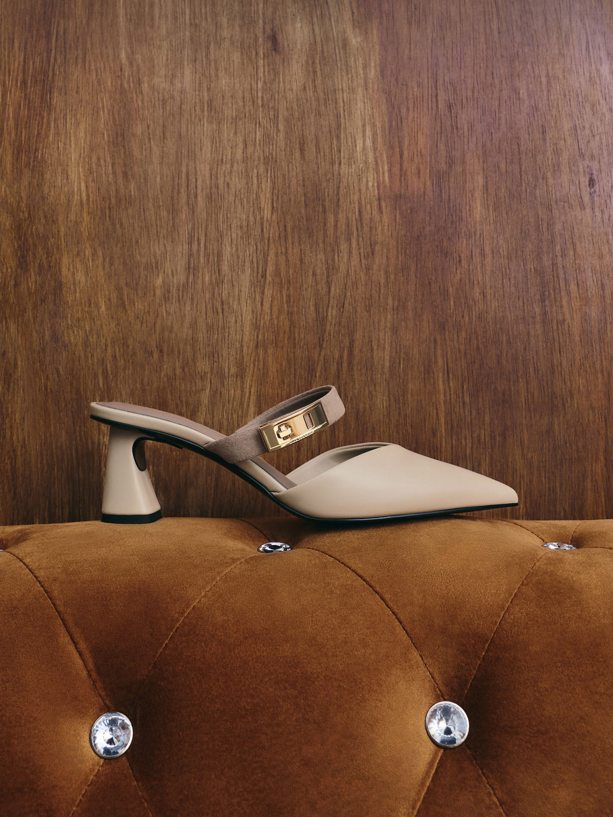 CHARLES & KEITH Premium | Lando Heeled Mules - Chalk