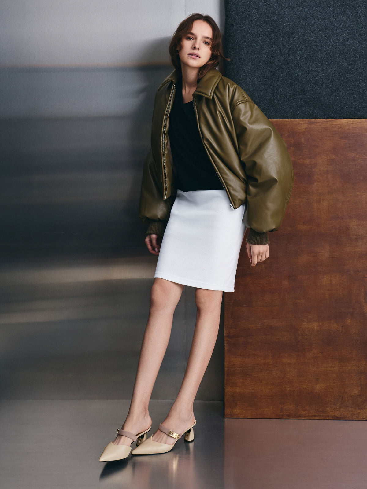 CHARLES & KEITH Premium | Lando Heeled Mules - Chalk
