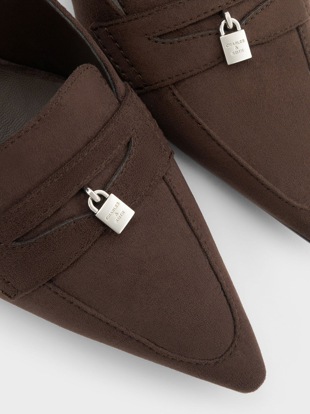 CHARLES & KEITH Everyday | Griselda Faux Suede Slingback Pumps - Dark Brown Textured