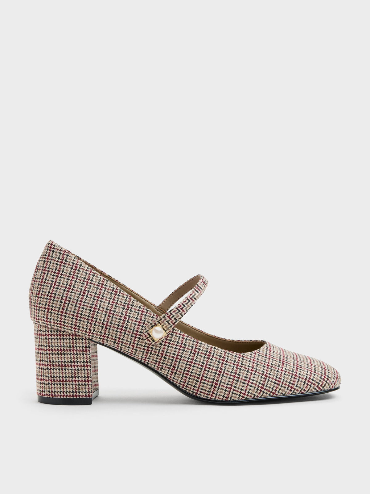 CHARLES & KEITH Recommended | Marie Checkered Pearl Mary Jane Pumps - Multi