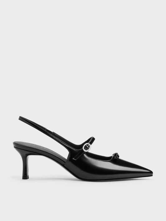 CHARLES & KEITH Value | Sonali Bow Slingback Pumps - Black Box