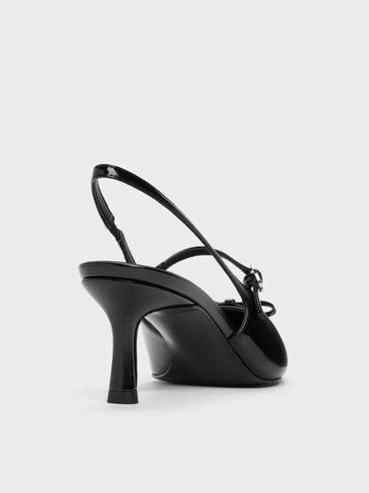 CHARLES & KEITH Value | Sonali Bow Slingback Pumps - Black Box