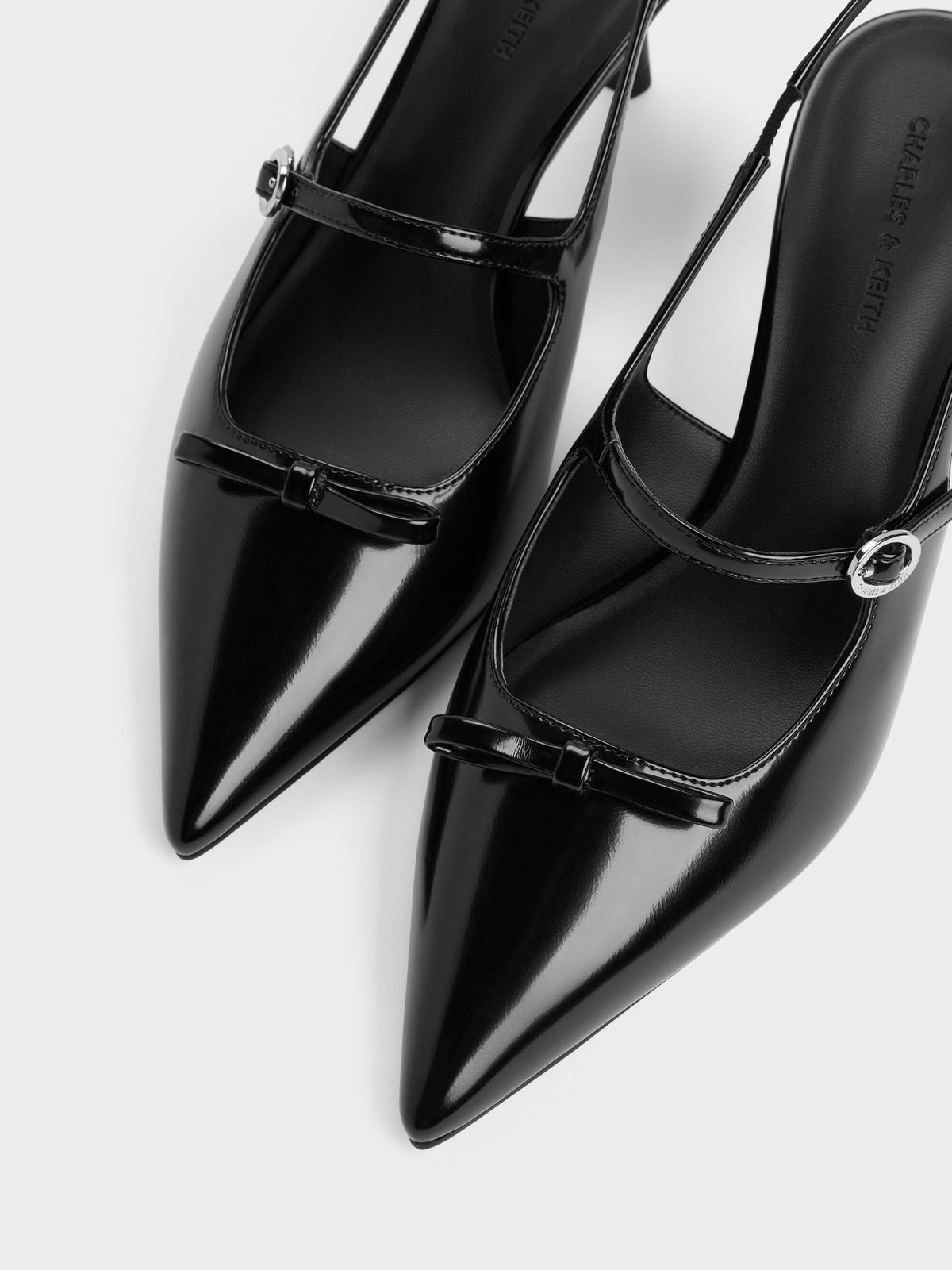CHARLES & KEITH Value | Sonali Bow Slingback Pumps - Black Box
