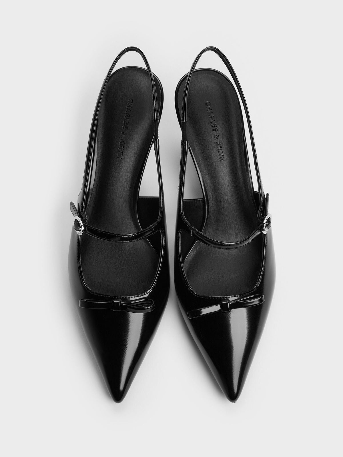 CHARLES & KEITH Value | Sonali Bow Slingback Pumps - Black Box