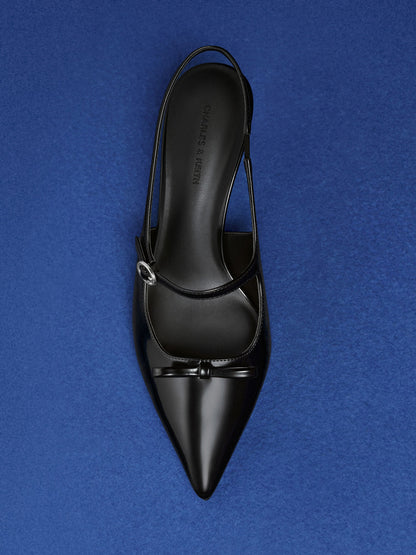 CHARLES & KEITH Value | Sonali Bow Slingback Pumps - Black Box