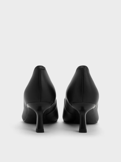 CHARLES & KEITH Best Seller | Emmy Pointed Kitten Heel Pumps - Black