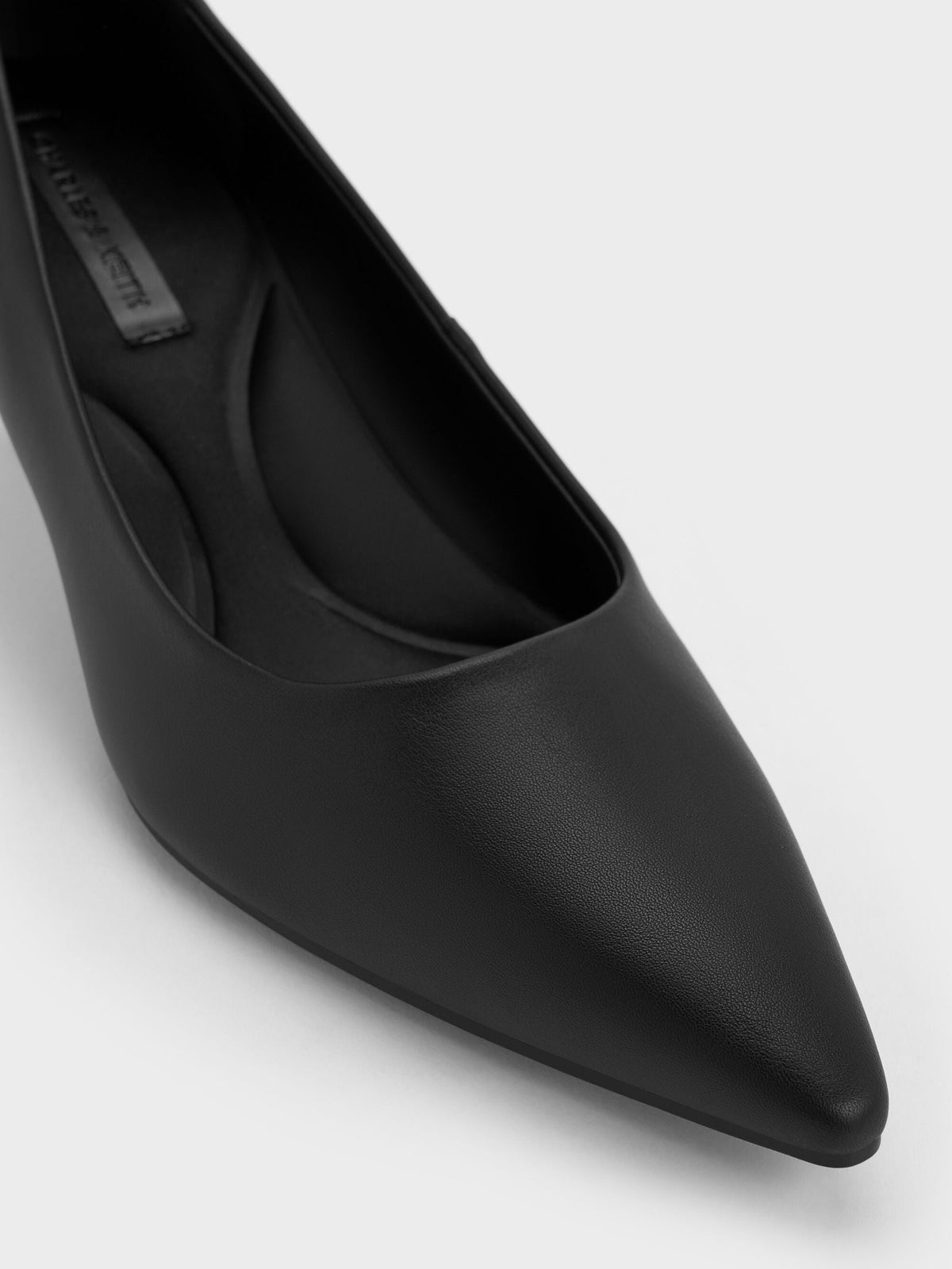 CHARLES & KEITH Best Seller | Emmy Pointed Kitten Heel Pumps - Black