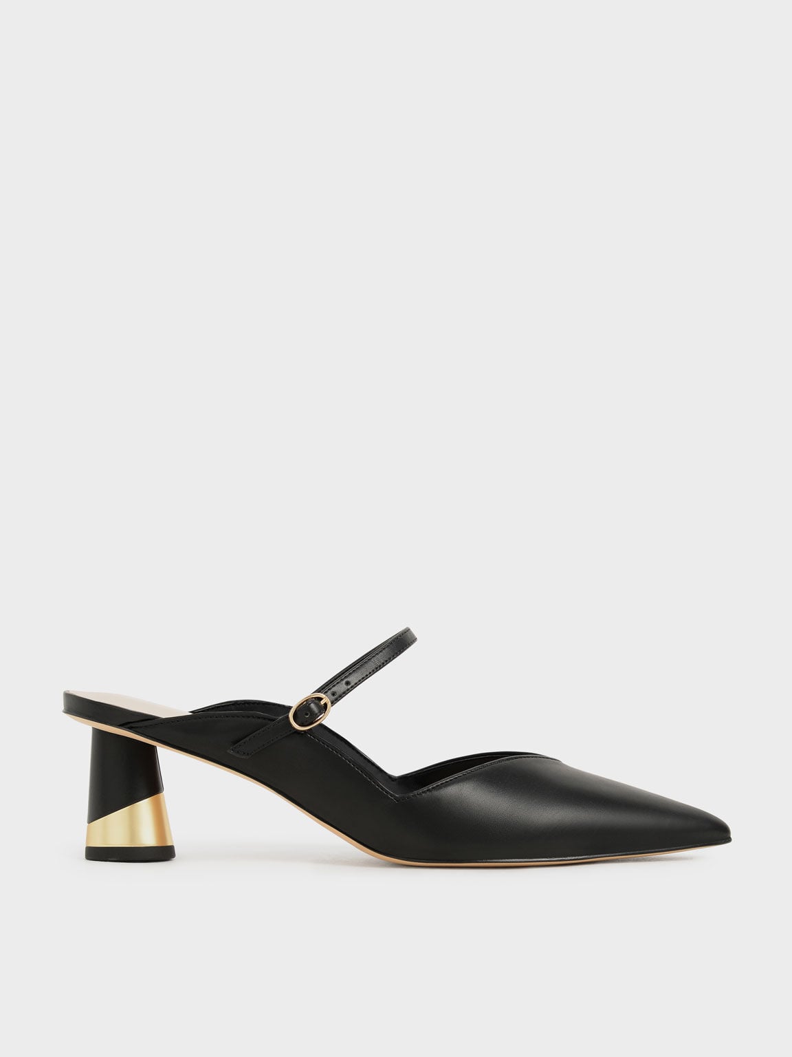 CHARLES & KEITH Best Price | Cammie Metallic-Heel Mules - Black