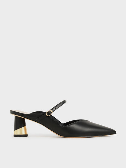 CHARLES & KEITH Best Price | Cammie Metallic-Heel Mules - Black