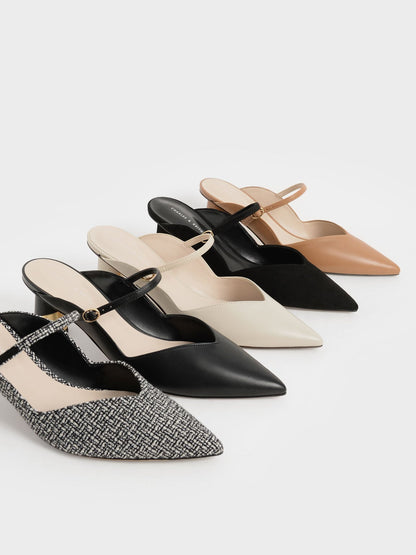 CHARLES & KEITH Best Price | Cammie Metallic-Heel Mules - Black