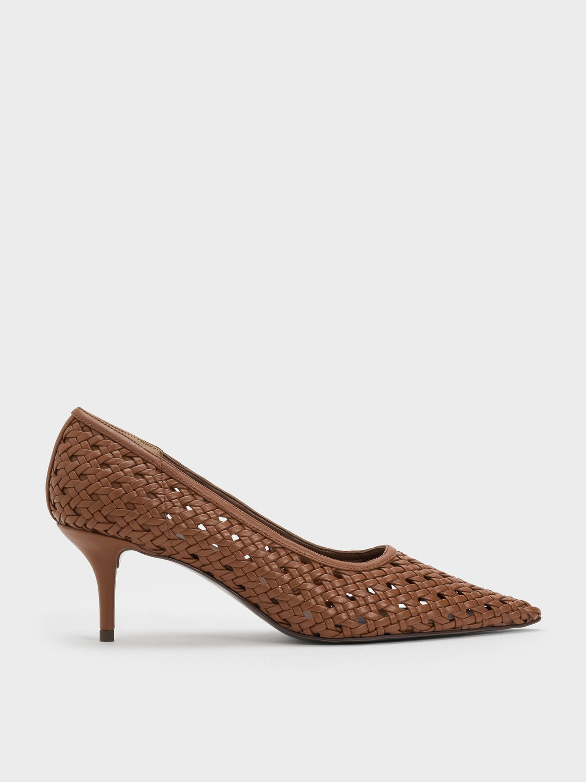 CHARLES & KEITH Popular | Woven Pointed Stiletto Pumps - Brown