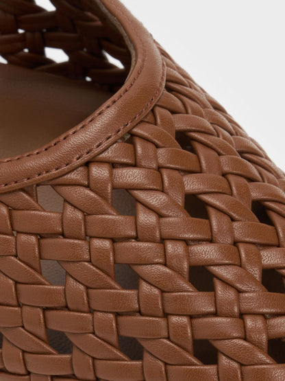 CHARLES & KEITH Popular | Woven Pointed Stiletto Pumps - Brown