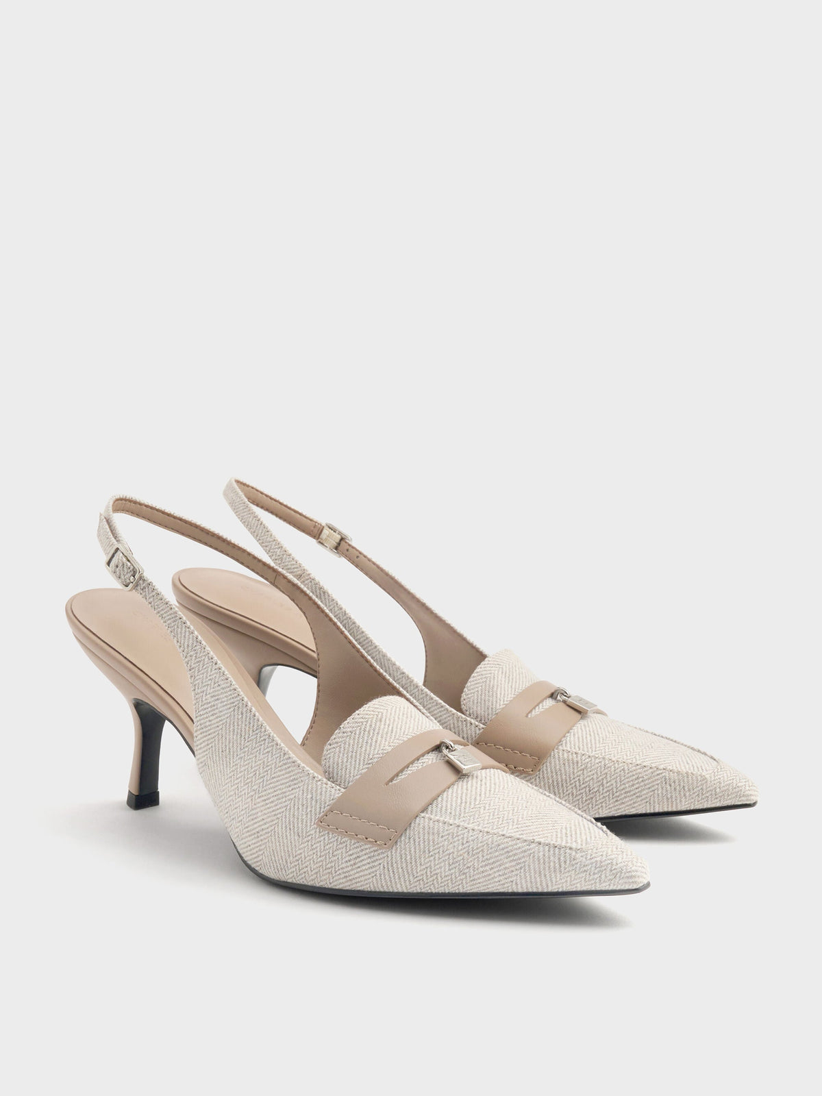 CHARLES & KEITH Best Price | Griselda Two-Tone Slingback Pumps - Light Grey
