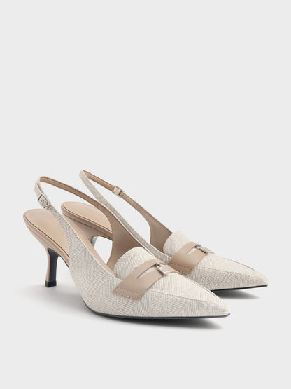 CHARLES & KEITH Best Price | Griselda Two-Tone Slingback Pumps - Light Grey