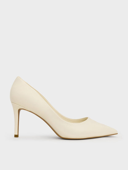 CHARLES & KEITH Exclusive | Emmy Pointed Stiletto Pumps - Chalk